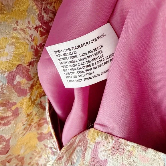 Zac Posen x Target | Floral Brocade Mini Tea Dress Oversized Bow Metallic 18W - Picture 11 of 11